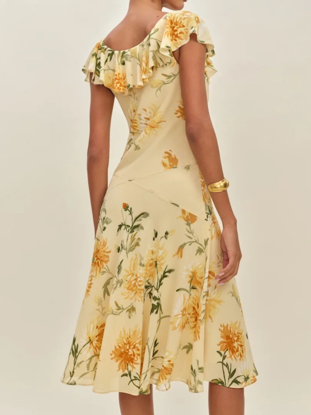 NWT Yellow Floral Gaelle Dress - Picture 3 of 5
